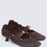 Sarah Comfy Heels In Charcoal