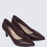 Alvina Widefit Comfy Heels In Espresso