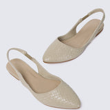Kate Woven Comfy Ballerina In Almond