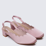 Lizzy Comfy Heels In Nude Pink