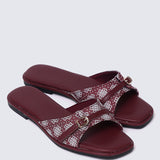 Syira Comfy Sandals In Maroon