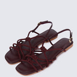Naomi Comfy Sandals In Burgundy