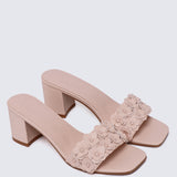 Cyrene Comfy Heels In Nude Pink