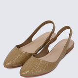 Kate Woven Comfy Ballerina In Tan
