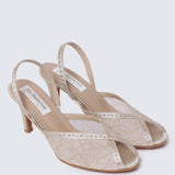 Alora Comfy Heels In Taupe