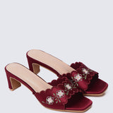 Katarina Comfy Heels In Maroon