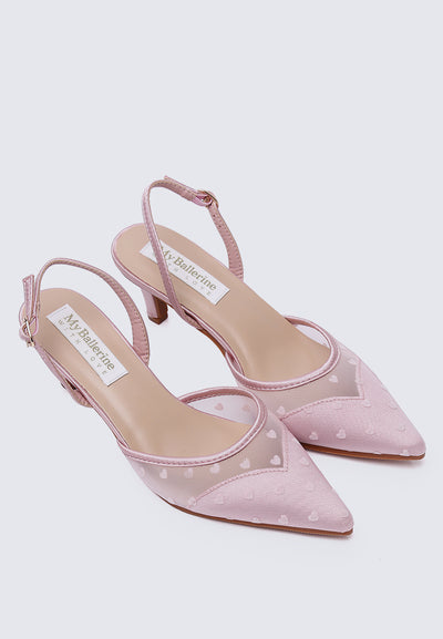 With Love Comfy Heels In Pink
