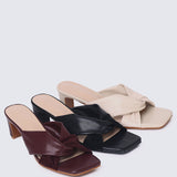 Tiramisu Comfy Heels In Burgundy