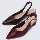 Valerie Comfy Heels In Maroon