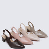 Linnea Ultra WideFit Comfy Heels In Nude Pink