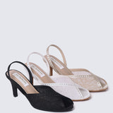 Alora Comfy Heels In Taupe