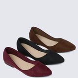 Cece Suede Comfy Ballerina In Espresso