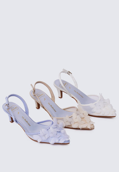 Fly to Your Dreams Comfy Heels In White