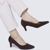 Alvina Widefit Comfy Heels In Espresso