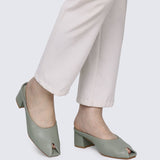 Lani Comfy Heels In Sage Green