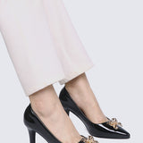 Luminous Blossom Comfy Heels In Black