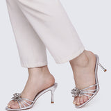 Eternal Blossom Comfy Heels In In Silver