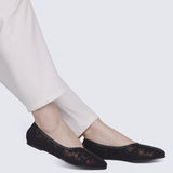 Peony Comfy Ballerina In Black