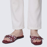 Syira Comfy Sandals In Maroon