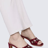 Katarina Comfy Heels In Maroon