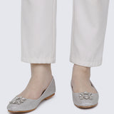 Maribel Comfy Ballerina In Silver