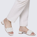 Corinne Comfy Sandals In Off White