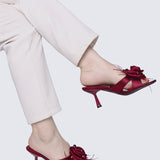 Alira Comfy Heels In Maroon