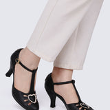 Lovella Comfy Heels In Black