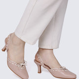 Maison Comfy Heels In Nude