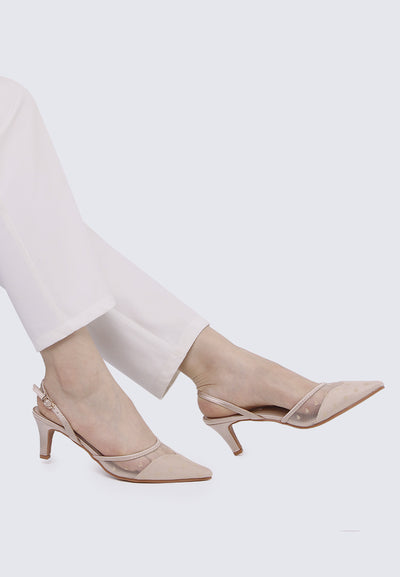 With Love Comfy Heels In Nude