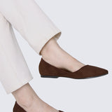 Cece Suede Comfy Ballerina In Espresso