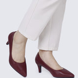 Alvina Widefit Comfy Heels In Maroon
