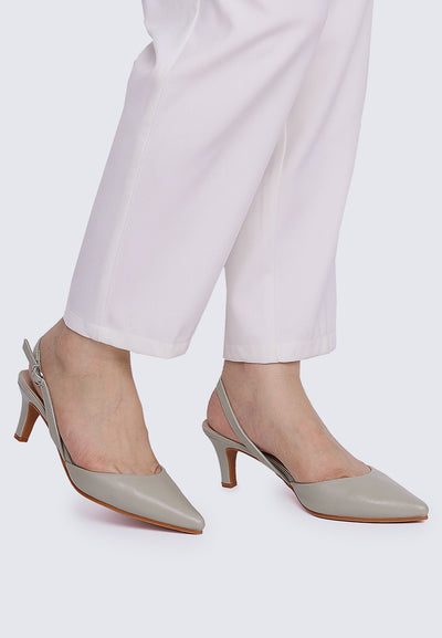 Vicky Comfy Heels In Sage Green