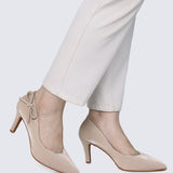 Misha Comfy Heels In Nude