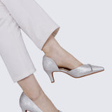 Dahlina Comfy Heels In Silver