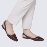 Kate Woven Comfy Ballerina In Burgundy