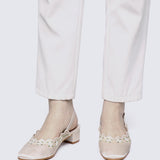 Anastasia Comfy Heels In Champagne