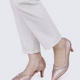 Dahlina Comfy Heels In Rose Gold