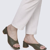 Nami Ultra WideFit Comfy Heels In Olive