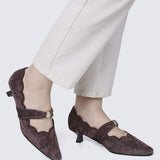 Sarah Comfy Heels In Charcoal