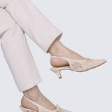 Cyanelle Comfy Heels In Nude