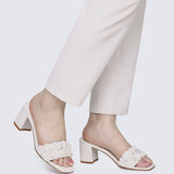 Cyrene Comfy Heels In Off White
