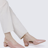 Linnea Ultra WideFit Comfy Heels In Nude Pink