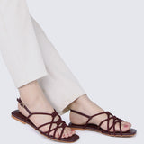 Naomi Comfy Sandals In Burgundy