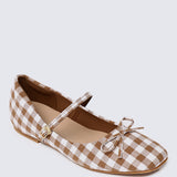 Nica Comfy Ballerina In Soft Taupe