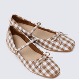 Nica Comfy Ballerina In Soft Taupe