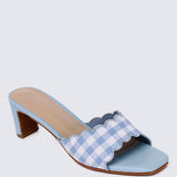 Carmen Comfy Heels In Cotton Blue