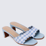 Carmen Comfy Heels In Cotton Blue