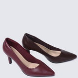 Ashley Comfy Pumps In Maroon