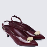 Mimpikita x My Ballerine Verde Comfy Heels In Maroon